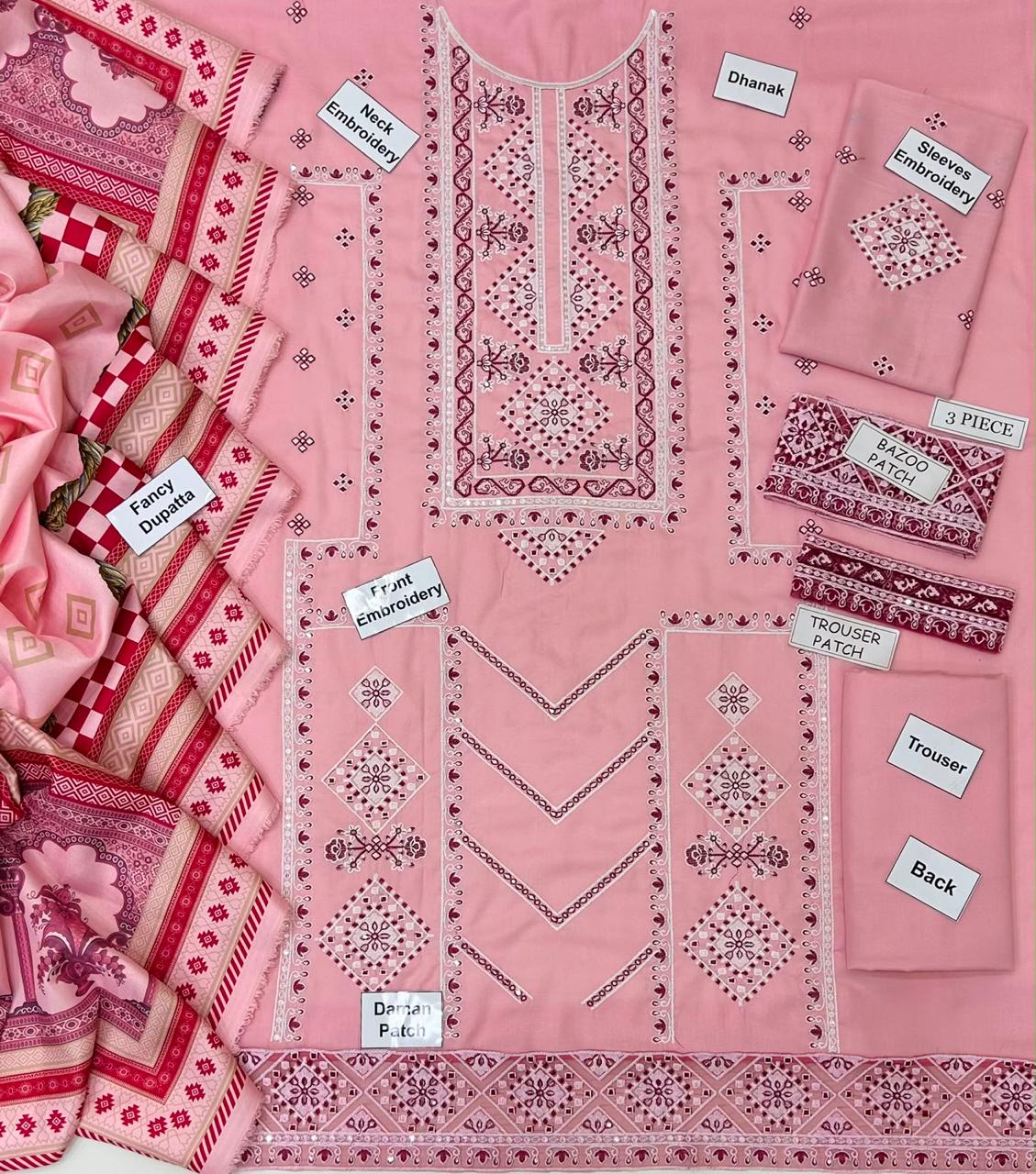 DHANAK 3PC HM-PINK01
