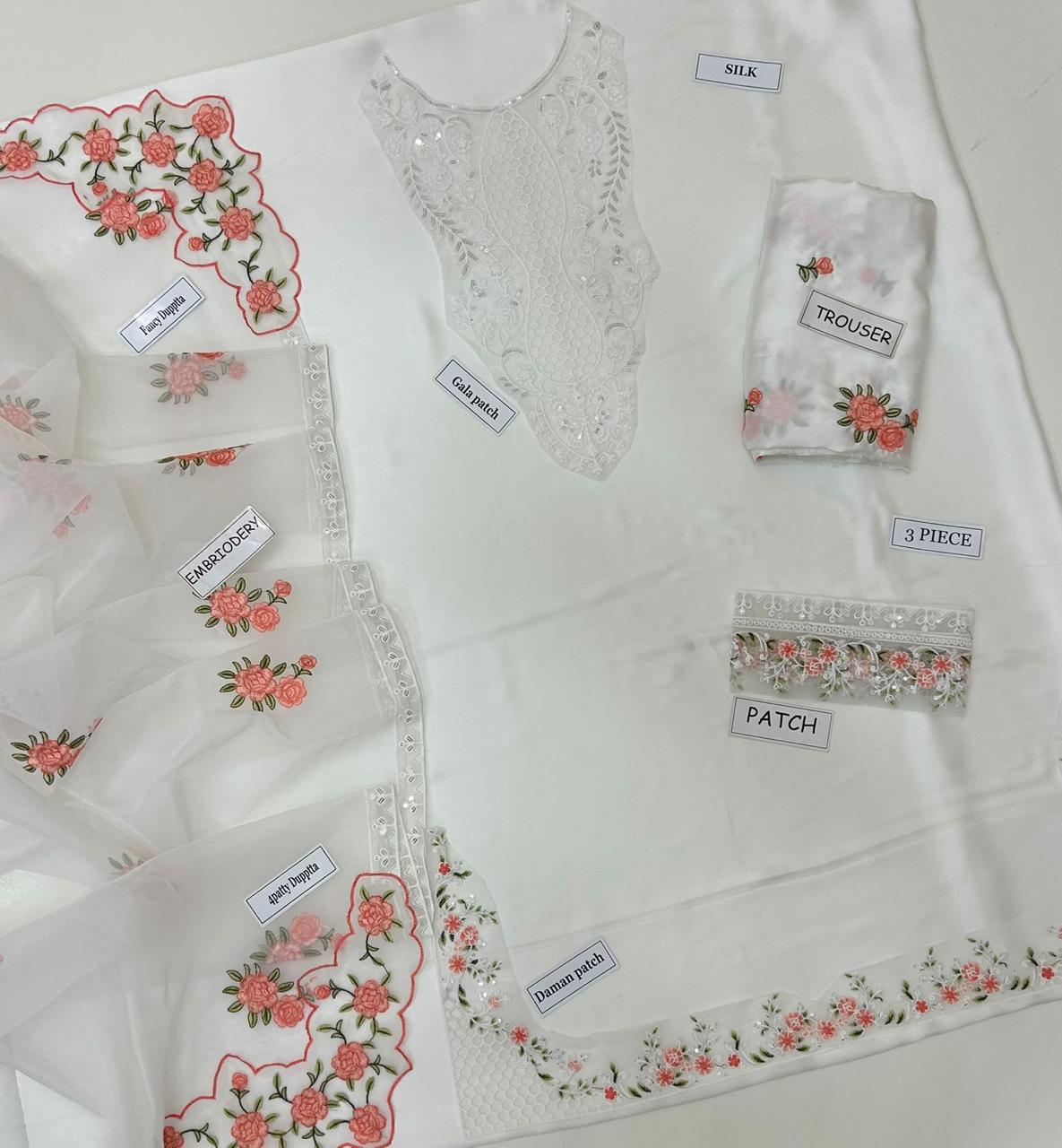 Premium Silk Embroidery 3PC SUIT