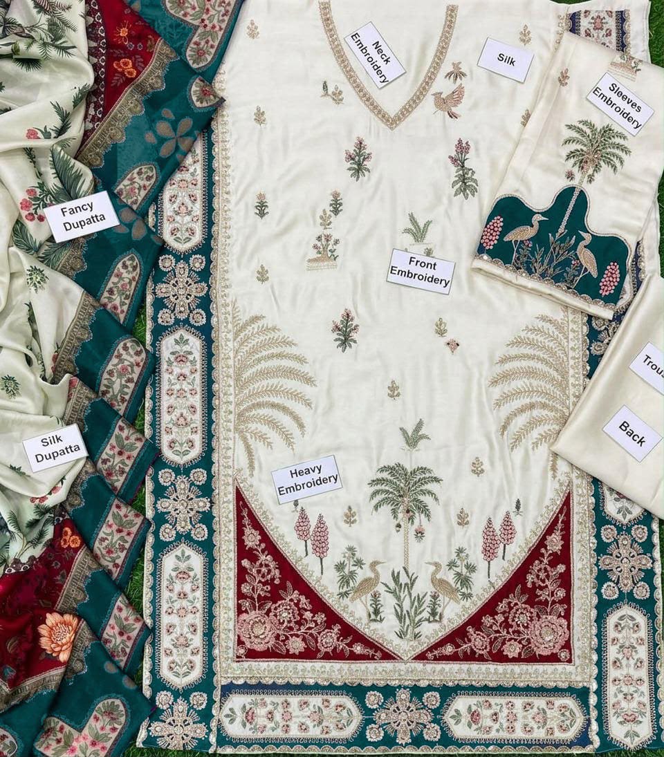 Ethnic Viral Kaftaan HM-001 Pearl White